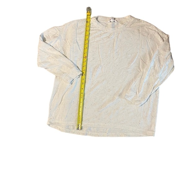 3 Dots Women's Ivory Large Pullover Top Stretch Warm Soft Sprinkles Pattern - Picture 5 of 14